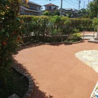 2017/8/30 若松区高須東のO邸をガチン固と乱調施工！ ﾋﾟﾝｺﾛで花壇を作り、お洒落な庭になりました！