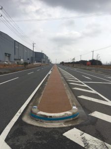 2017/3/7 施工！ 若松区 国道495号 中央分離帯を施工しました！