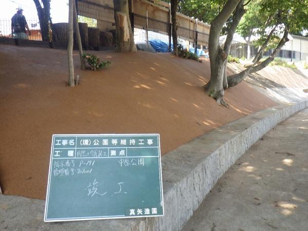 2016/6/17 中原公園 法面防草工事